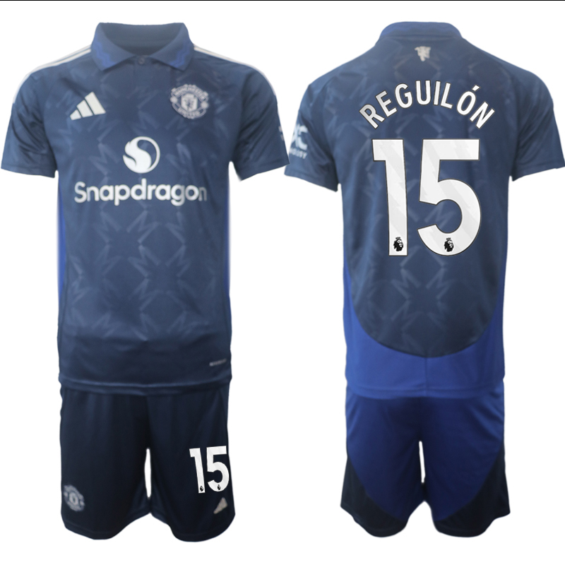 Men 2024-2025 Club Manchester United away blue #15 Soccer Jersey